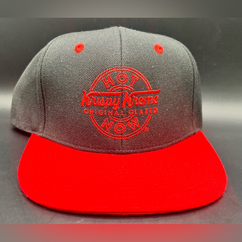 Krispy Cream- Black and Red Cap with Logo, Adjustable back, New with‎ tags